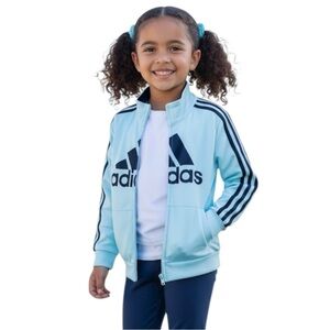 Adidas Unisex Kids Baby Blue Size 6X Track Jacket
